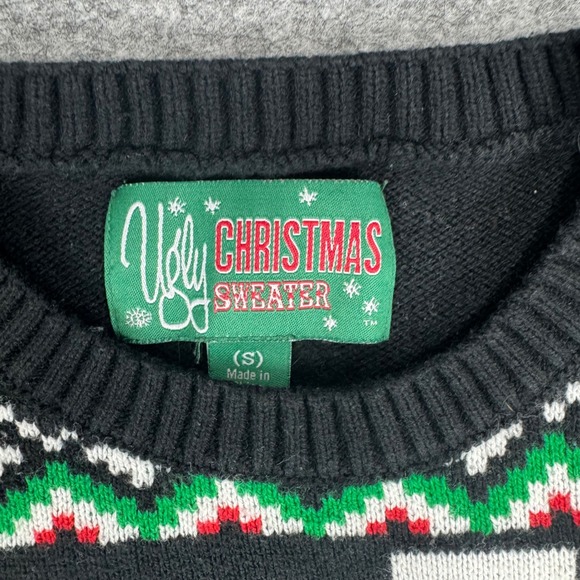 Ugly Christmas Sweater Womens Tree Rex Dinosaur Lights Knit Pullover Size S - Picture 4 of 8